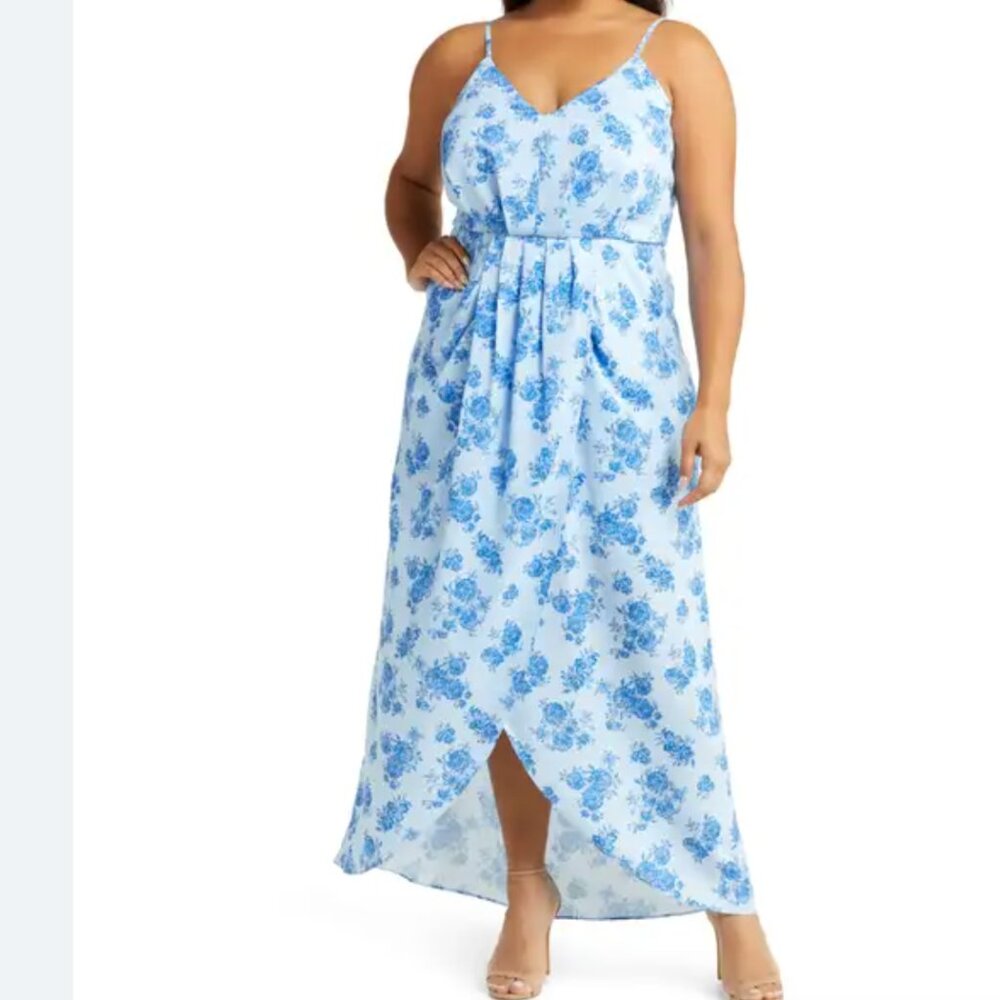 Chelsea 28 Light Blue Floral Dress 2X NWOT